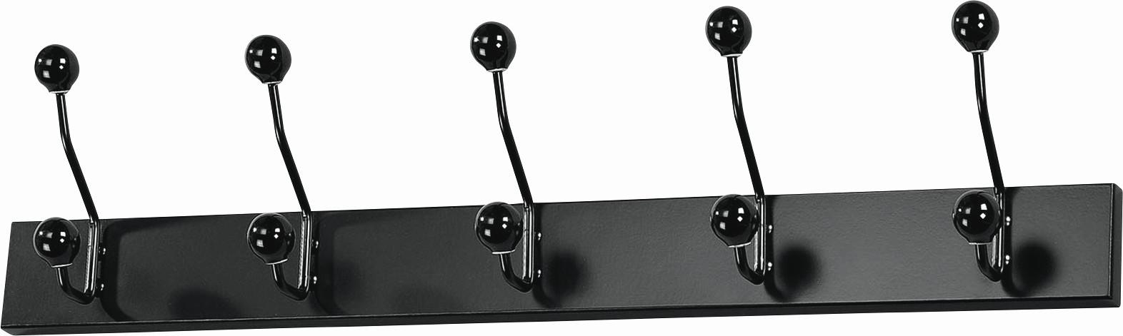 LIŠTA S HÁČKY GREVE - bílá/černá, Moderní, kov/kompozitní dřevo (65/13/7cm)
