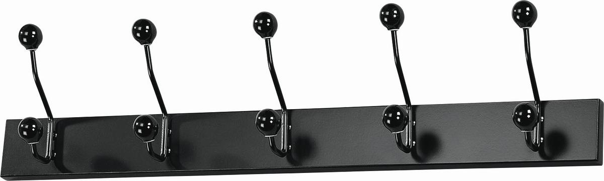 LIŠTA S HÁČKY GREVE - bílá/černá, Moderní, kov/kompozitní dřevo (65/13/7cm)