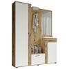 Garderobe Hanna Eiche Artisan/Weiß B: 145 cm - Weiß/Eiche Artisan, Design, Holzwerkstoff (145/184/29cm) - MID.YOU