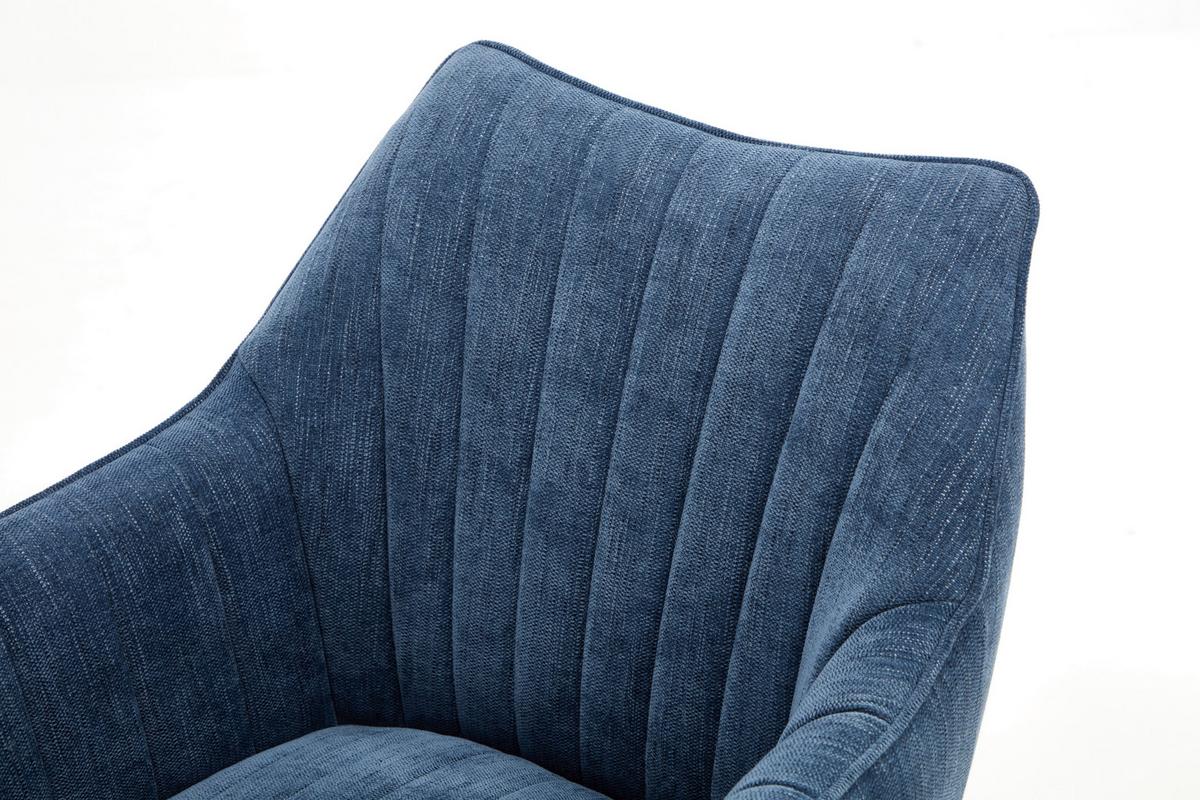 STOLIČKA S PODRÚČKAMI TRIENT - modrá/čierna, Modern, kov/textil (63/88/62cm) - Premium Living