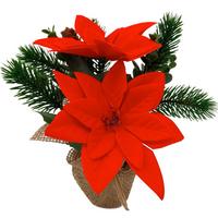 KUNSTBLUME Lara H: 22 cm - Rot/Schwarz, KONVENTIONELL, Kunststoff (10/22cm) - Luca Bessoni