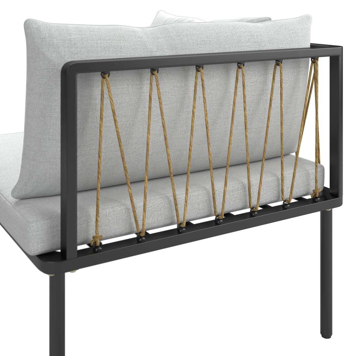 Loungegarnitur Vienna - Schwarz/Grau, MODERN, Holz/Textil (70/30/77cm) - Beldano