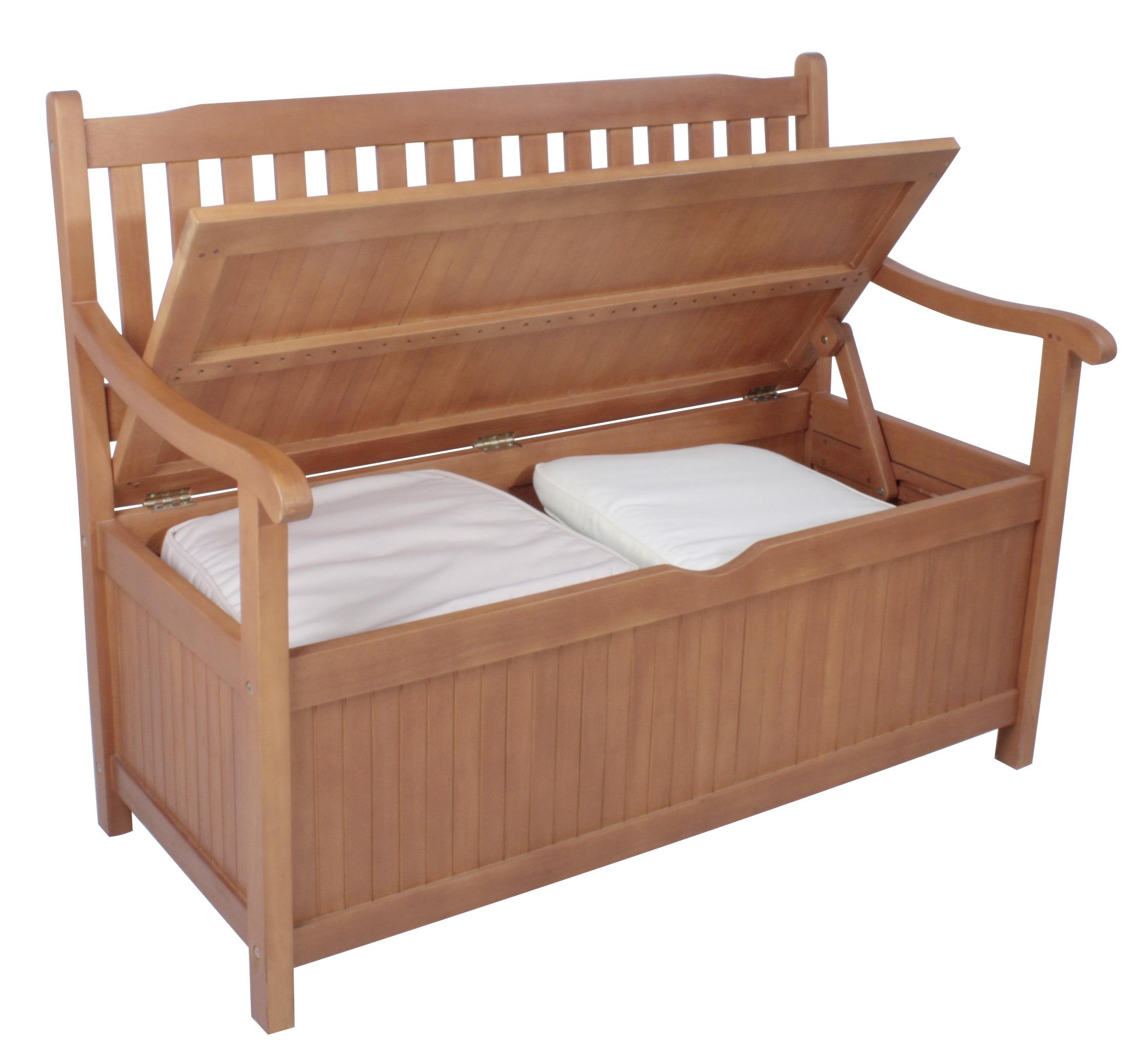 Holzbank Sitz hochgeklappt