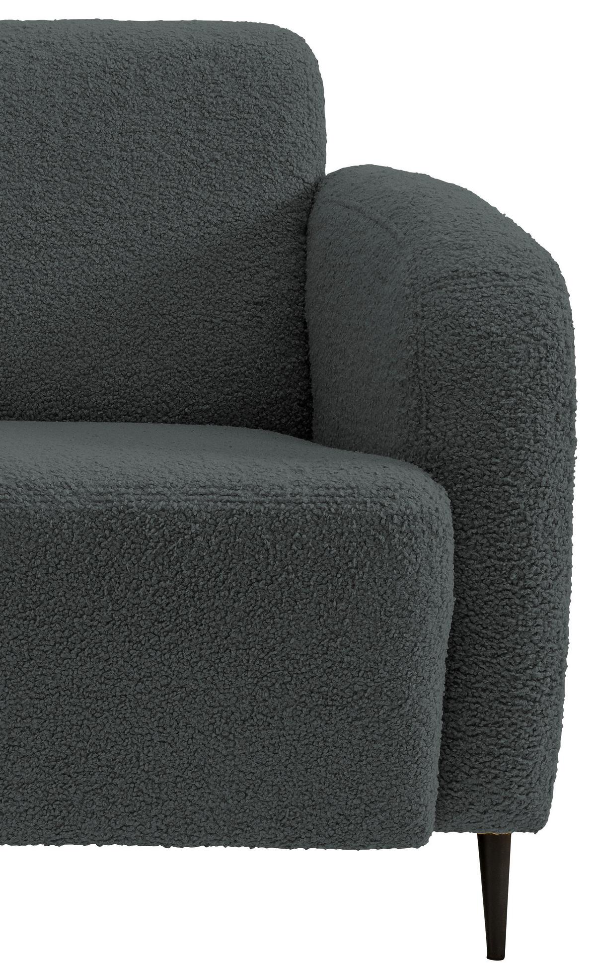 2-Sitzer-Sofa Marone Anthrazit Teddystoff - Anthrazit/Schwarz, MODERN, Textil (140/76/90cm) - Livetastic