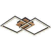 Led-deckenleuchte Shpresa L: 53 Cm - Eichefarben/Schwarz, MODERN, Holz/Kunststoff (53/33/7,4cm) - Luca Bessoni