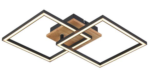 LED-Deckenleuchte Shpresa - Eichefarben/Schwarz, MODERN, Holz/Kunststoff (53/33/7,4cm) - Luca Bessoni