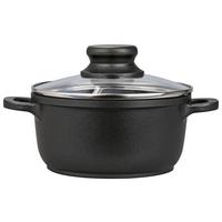 Kochtopf Madita 1,2 Liter Aluminium, Antihaftbeschichtet - Transparent/Schwarz, Glas/Metall (16/7,5cm) - James Wood