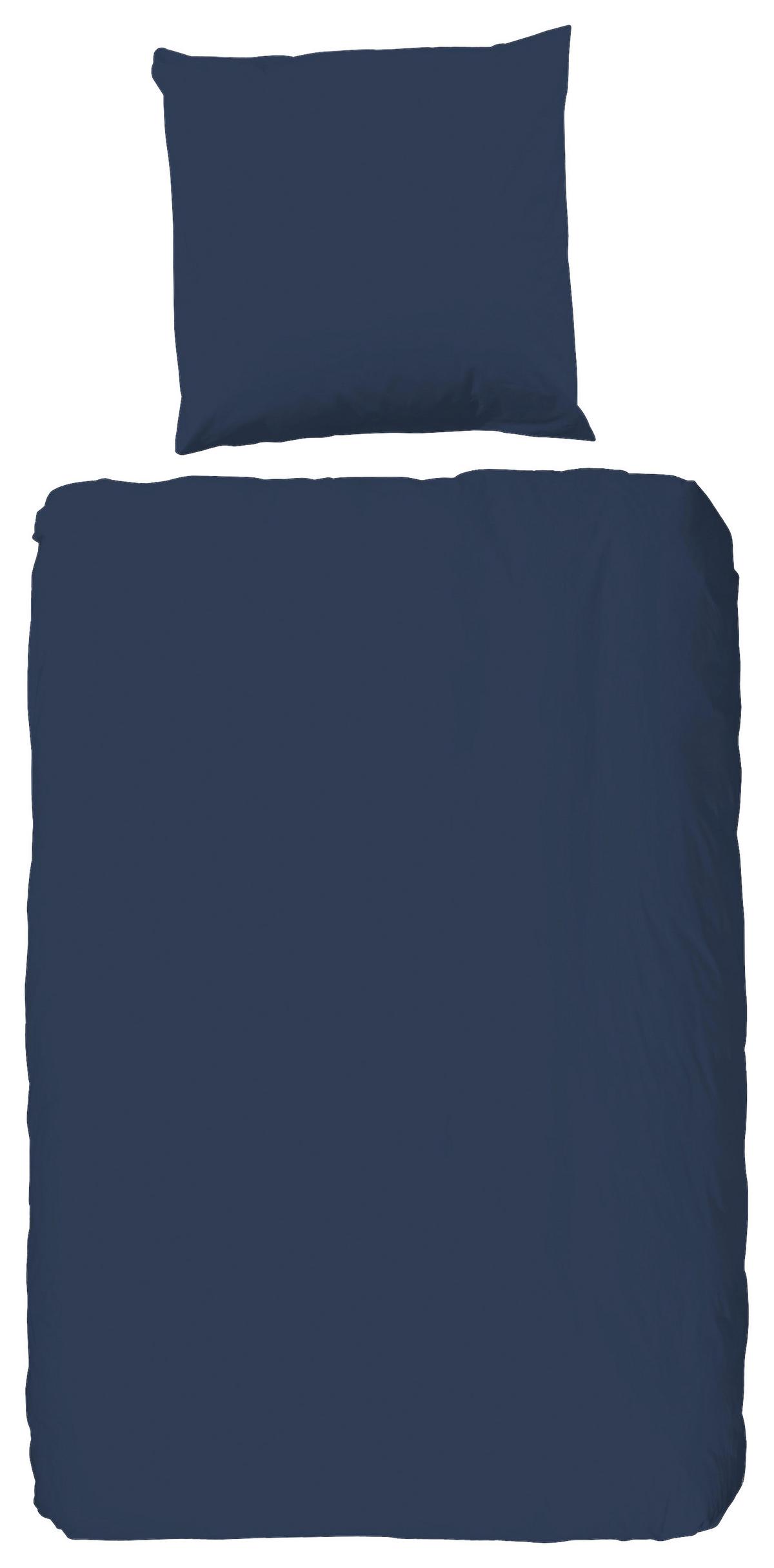 Bettwäsche Blau Dunkelblau 135x200 Cm - Dunkelblau, Basics, Textil (135/200cm)