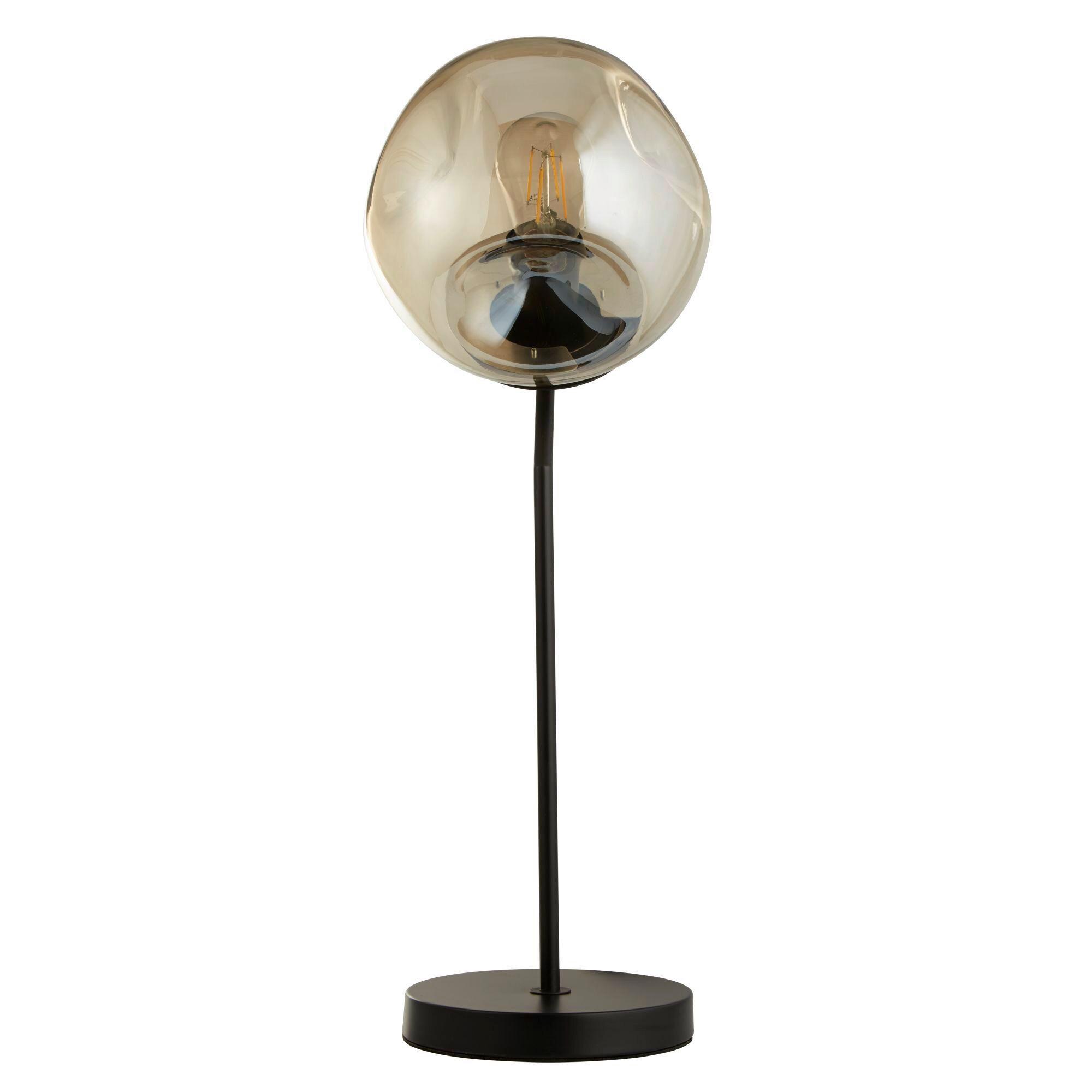 Tischleuchte Eu22121-1bk - Champagner/Schwarz, Design, Glas/Metall (20/48/25cm)