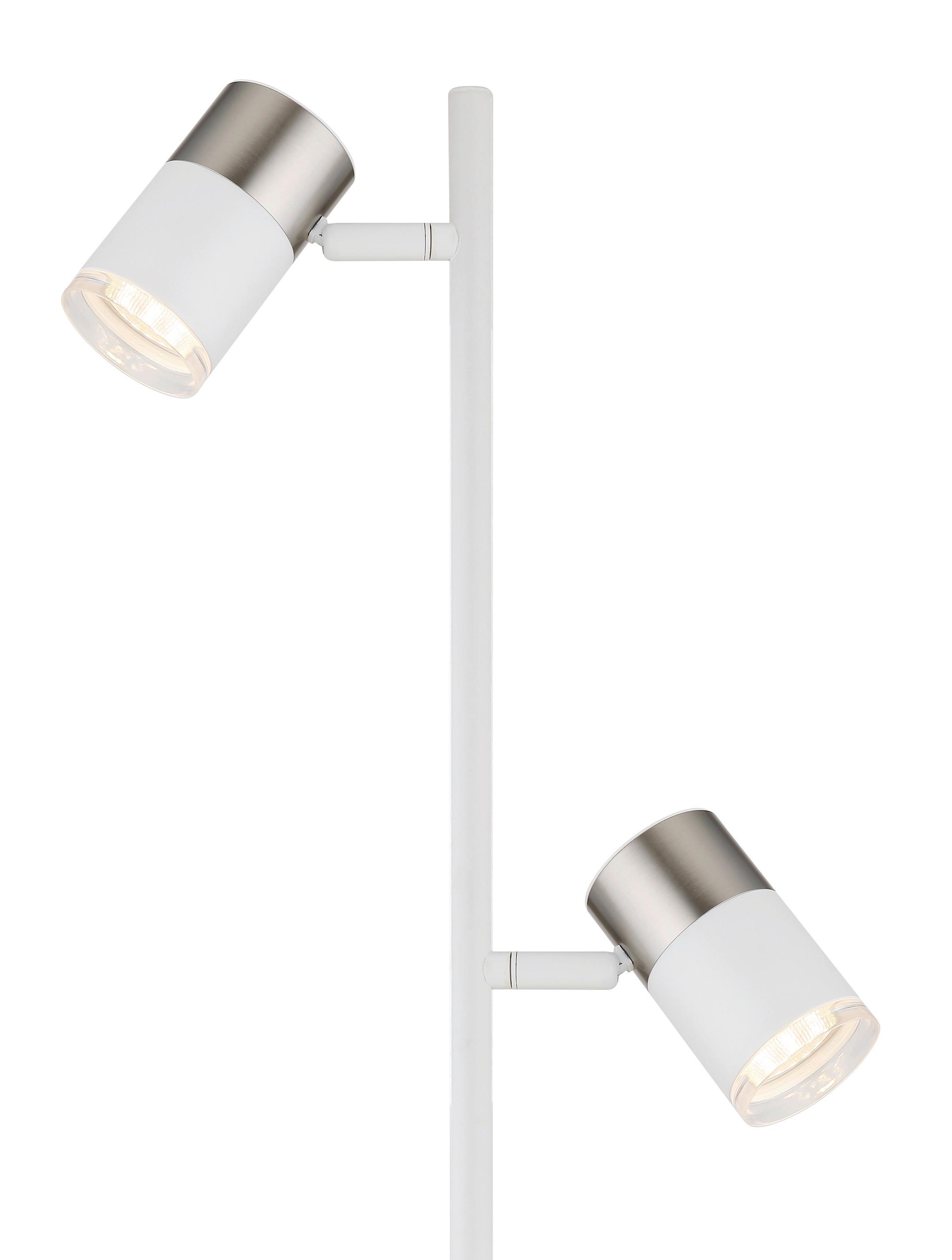 Stehleuchte 57851s - Transparent/Weiß, Basics, Kunststoff/Metall (21,5/23/154cm) - Globo