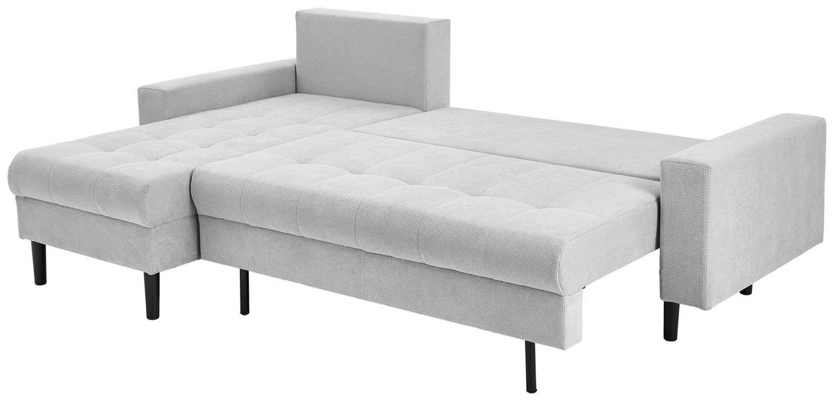 Ecksofa Boston, Hellgrau S: 157x231 cm - Hellgrau/Schwarz, KONVENTIONELL, Textil (157/231cm) - P & B