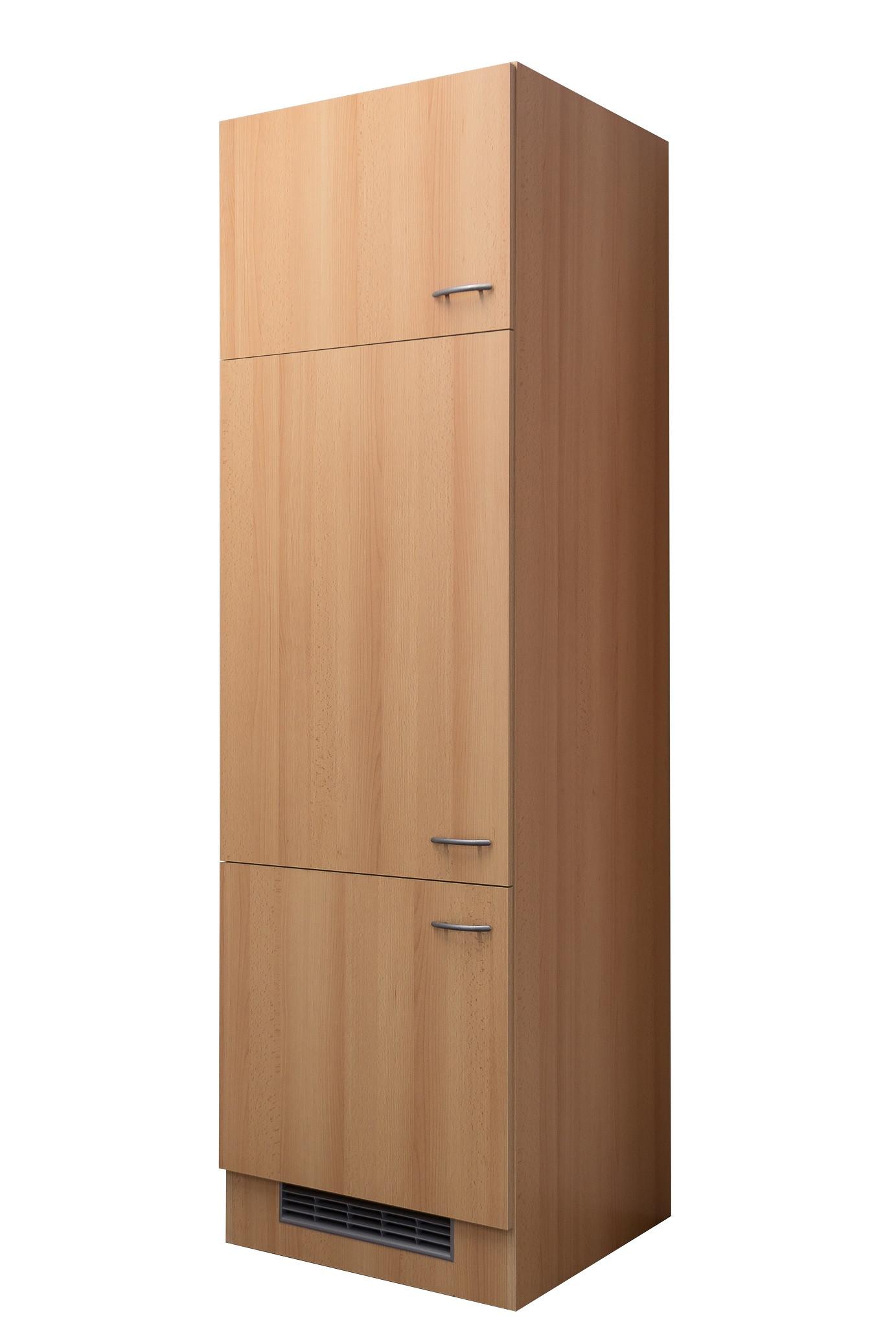Kühlschrank-Umbauschrank Nano B: 60 cm Buche Dekor - Buchefarben, MODERN, Holzwerkstoff (60/200/57cm) - FlexWell
