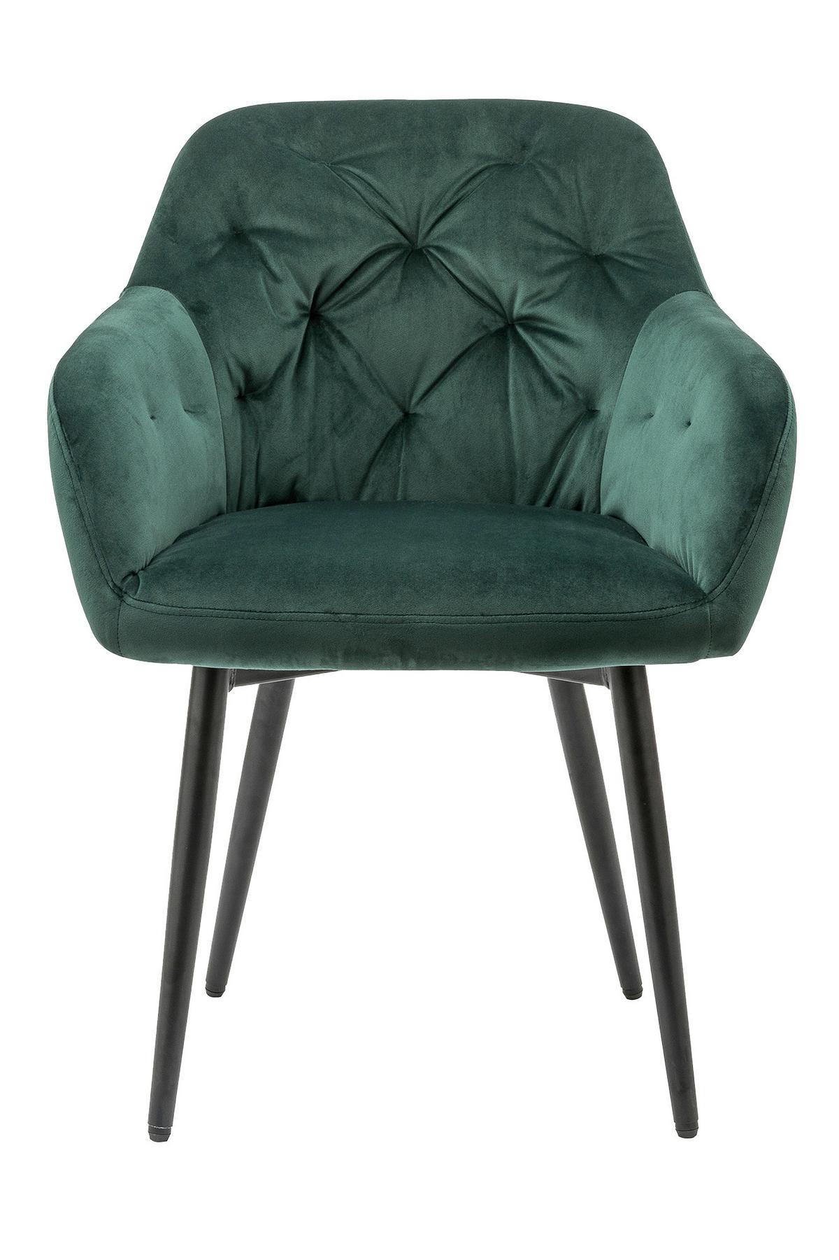 Armlehnstuhl Grün B: 61 Cm - Schwarz/Grün, MODERN, Textil/Metall (61/85/45cm) - Livetastic