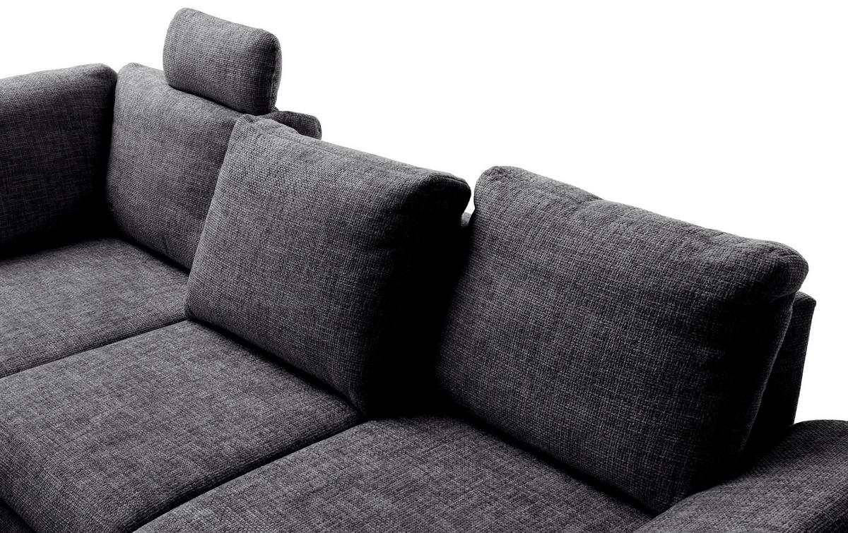 Eckschlafsofa Positano Schwarz S: 206x265 Cm - Wildeiche/Schwarz, MODERN, Textil (206/265cm) - Livetastic
