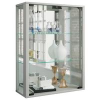 Hängevitrine Udina Silberfarben B: 60 cm - Silberfarben/Schwarz, MODERN, Glas/Holz (60/80/25cm) - MID.YOU