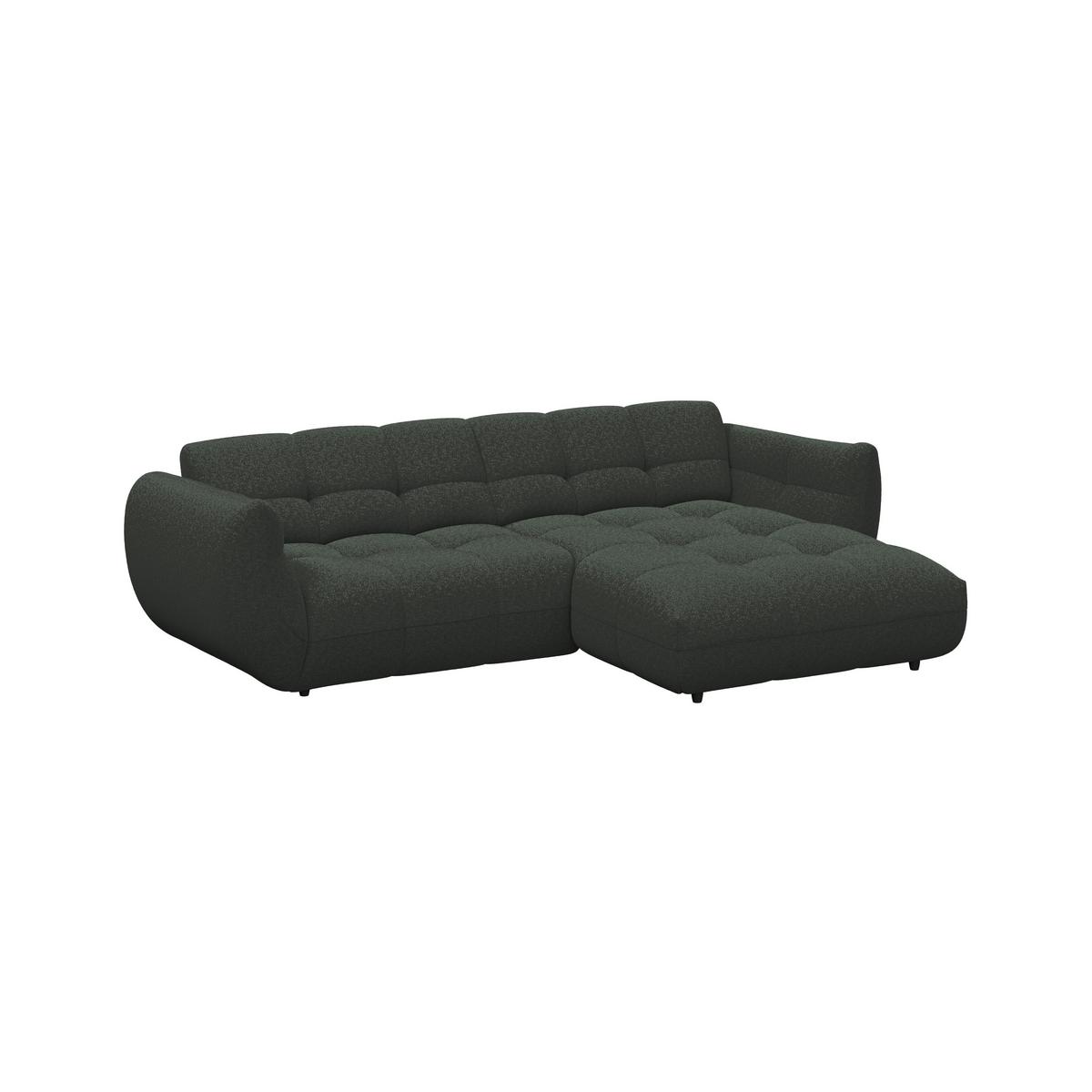 Rohová sedačka PANDA, pravá, tmavozelená ženilka - čierna/tmavozelená, Trend, textil/plast (280/178cm) - Premium Living