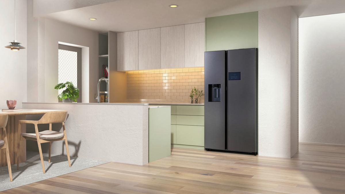 Side-by-side Rs90f64edfef Eekl: D, Nutzinhalt Ca. 401 L - Schwarz, Basics, Glas/Kunststoff (91,2/178,4/72,6cm) - Samsung