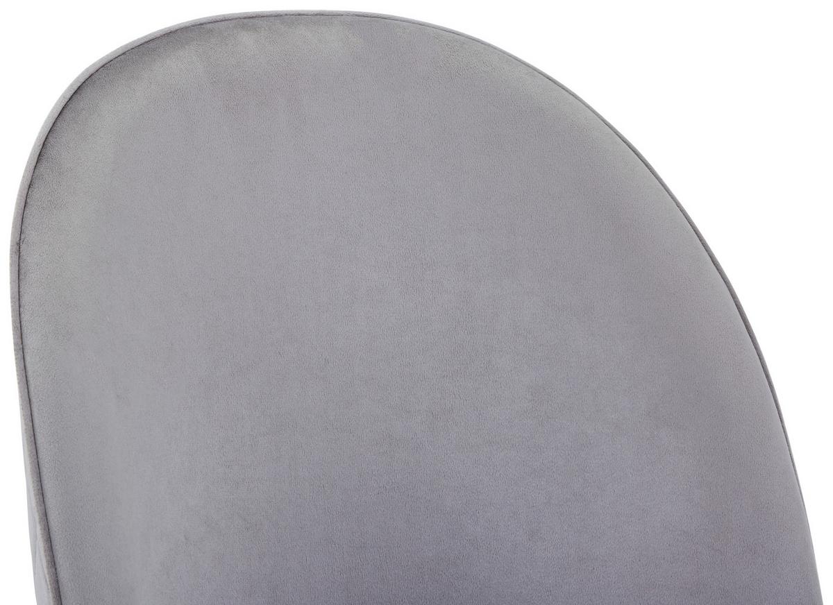 Vierfußstuhl Wando Velours Grau Gepolstert - Schwarz/Grau, Trend, Textil/Metall (53/84/54cm)