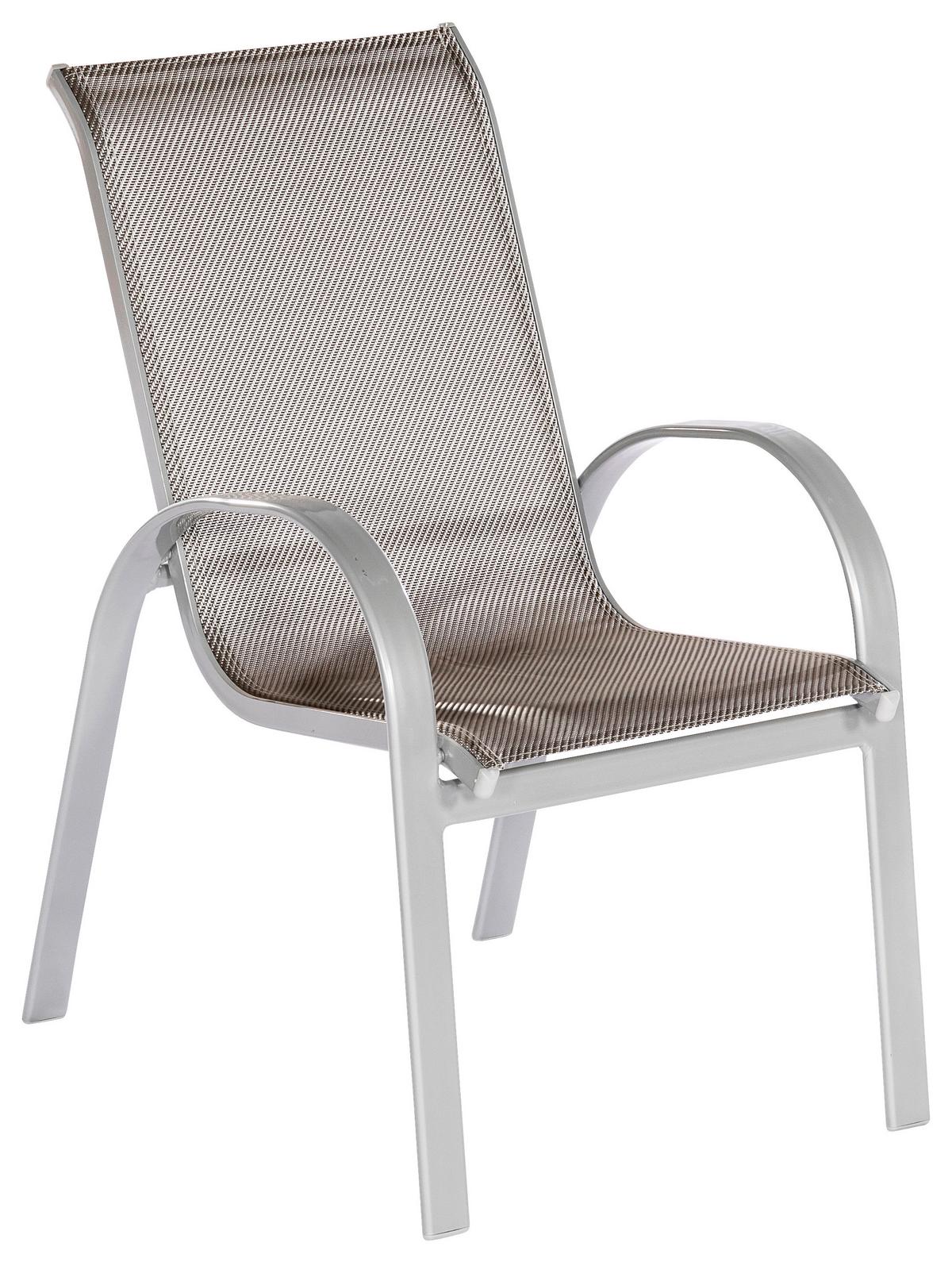 Gartengarnitur 7-Tlg. Amalfi Alu/Glas/Kunststoff - Silberfarben/Braun, KONVENTIONELL, Glas/Textil - Gardenson