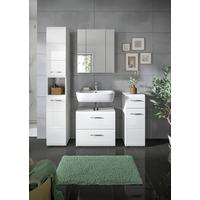 Badezimmer Ice Weiß Hg B: 120 Cm - Weiß Hochglanz/Schwarz, MODERN, Holzwerkstoff (120/185/30cm) - MID.YOU