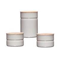 VORRATSDOSENSET 0202-211 KIMA GREY - Eschefarben/Hellgrau, Basics, Holz/Metall - Riess