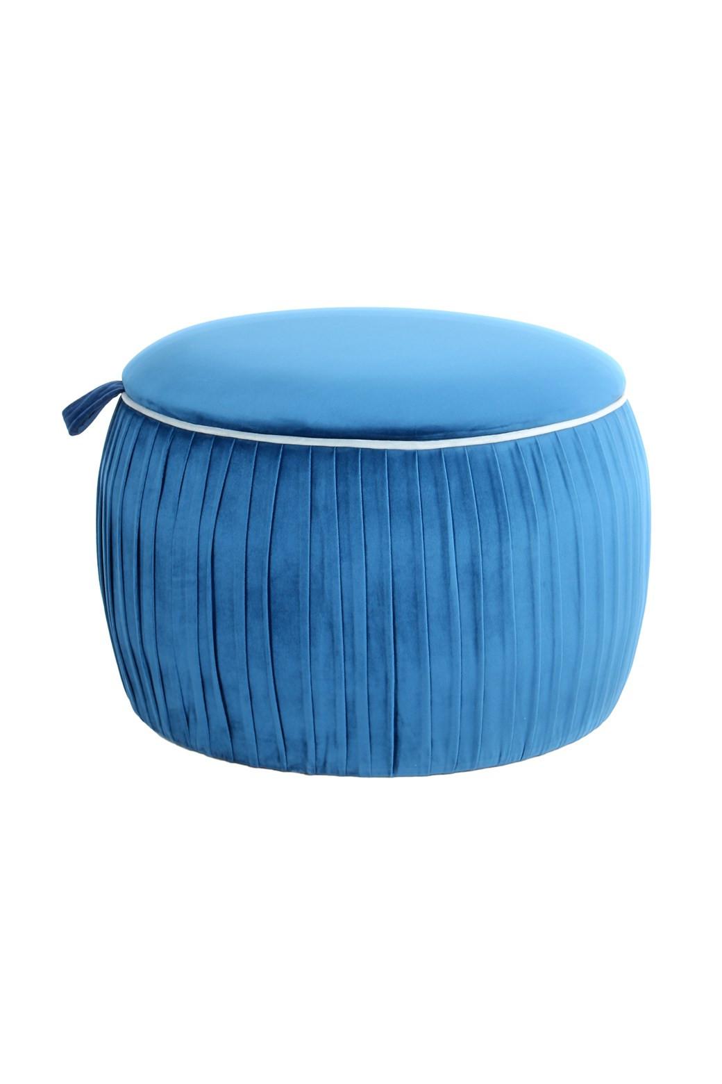 Hocker Adoree Bau B: 63 cm - Blau, Design, Textil (63cm) - Kayoom