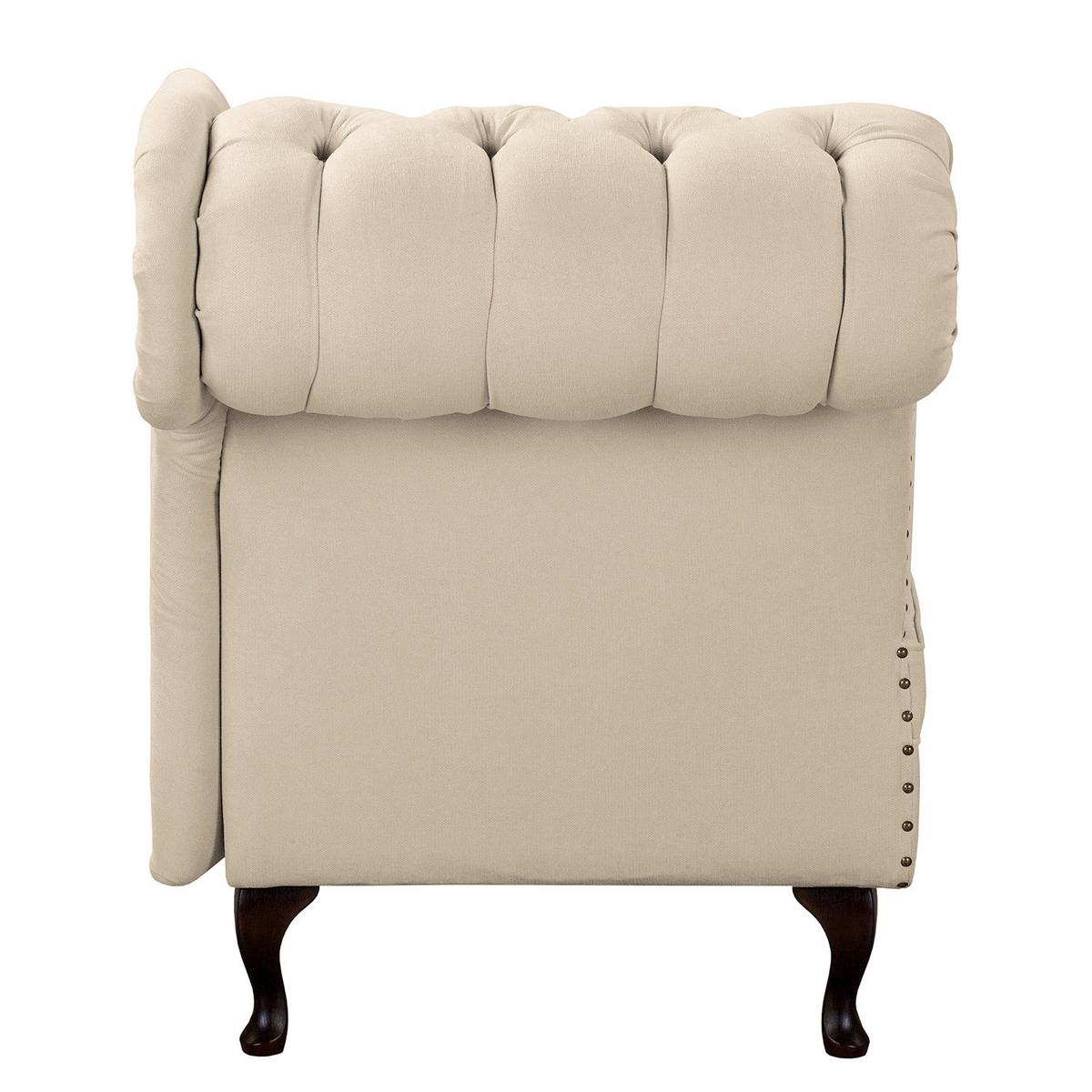 Récamiere Pako Creme B: 185cm - Creme/Braun, Design, Textil (185/93/75cm) - Livetastic
