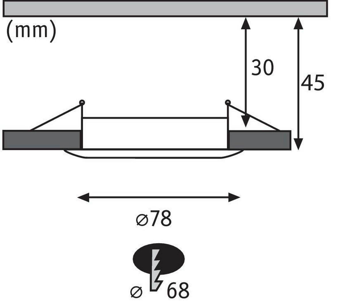 Deckenleuchte Ø 8,4 cm 1-Flammig, dimmbar, Rund - Basics (8,4cm) - Paulmann