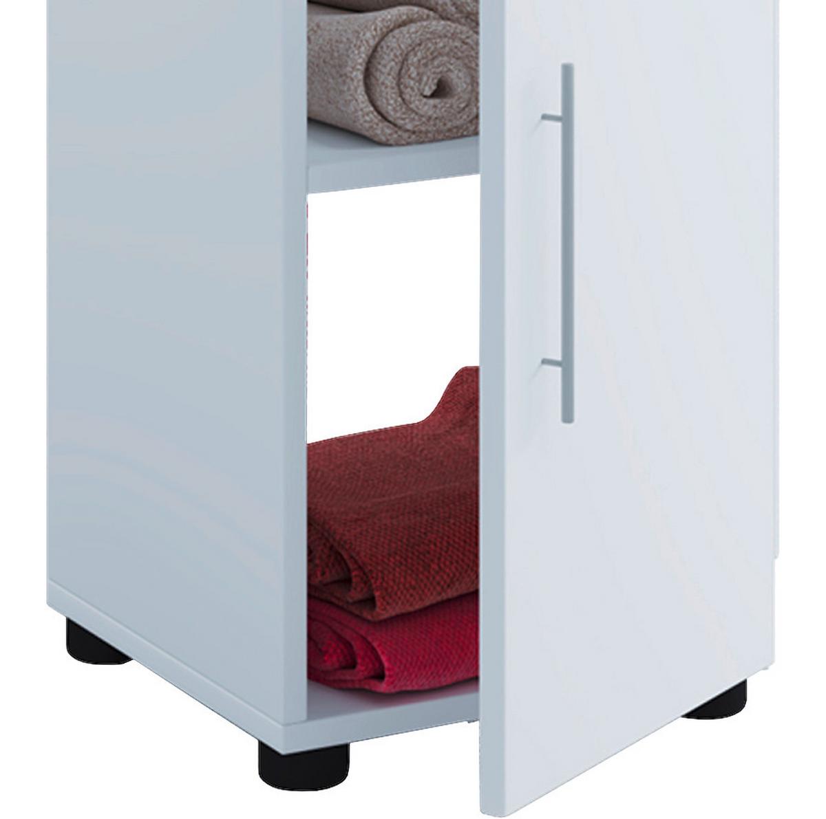 Hochschrank Flandu B: 31 cm Weiß - Schwarz/Weiß, KONVENTIONELL, Holzwerkstoff (31/160/30cm) - MID.YOU