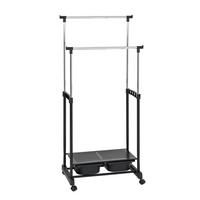 Rollgarderobe Schwarz/chromfarben - Chromfarben/Schwarz, Basics, Kunststoff/Metall (71/160/43cm)