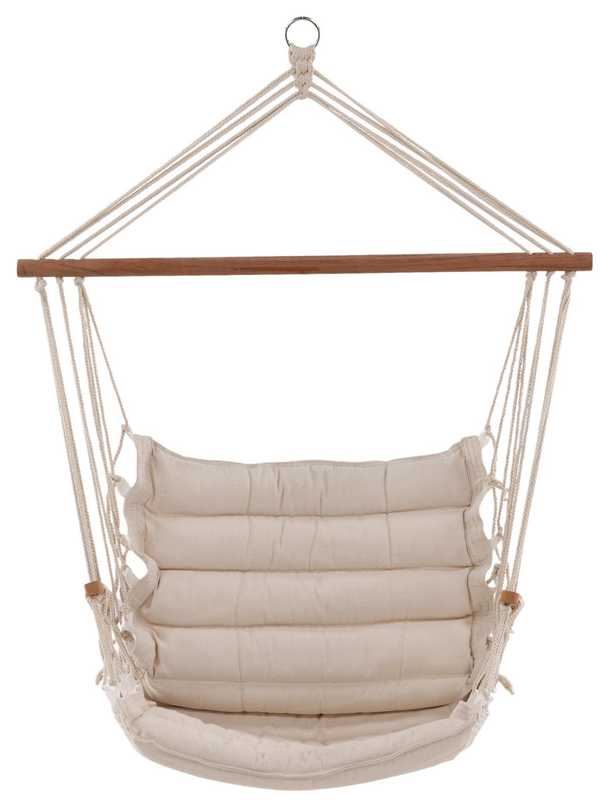 Hängesessel Tapaz - Hellbraun/Weiß, KONVENTIONELL, Textil - Gardenson