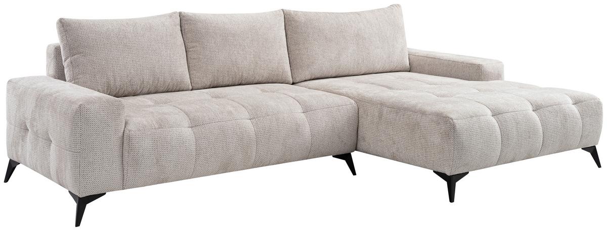 Ecksofa mit Schlaffunktion & Bettkasten Mauro Hellgrau - Hellgrau, Trend, Textil (290/175cm) - Luca Bessoni