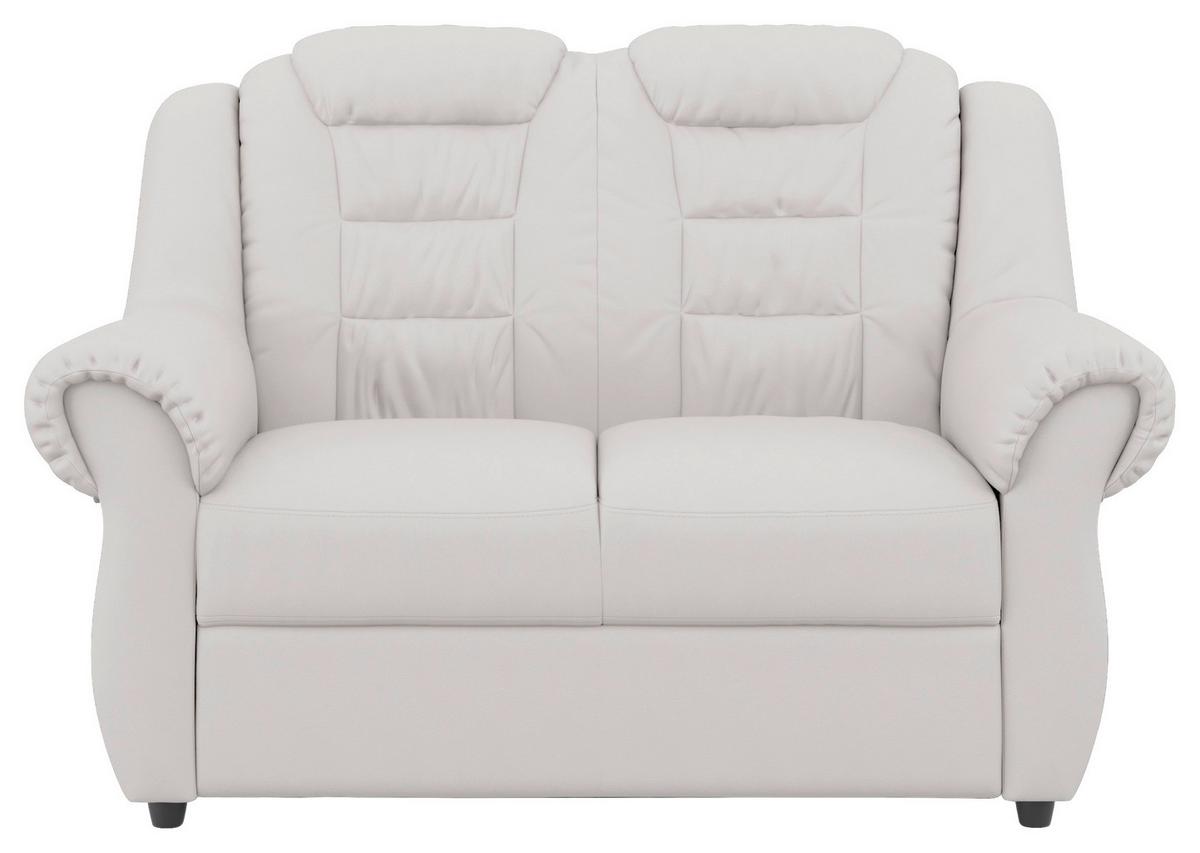 Sitzgarnitur 3-tlg. Weiß Lederlook - Schwarz/Weiß, KONVENTIONELL, Textil - Livetastic