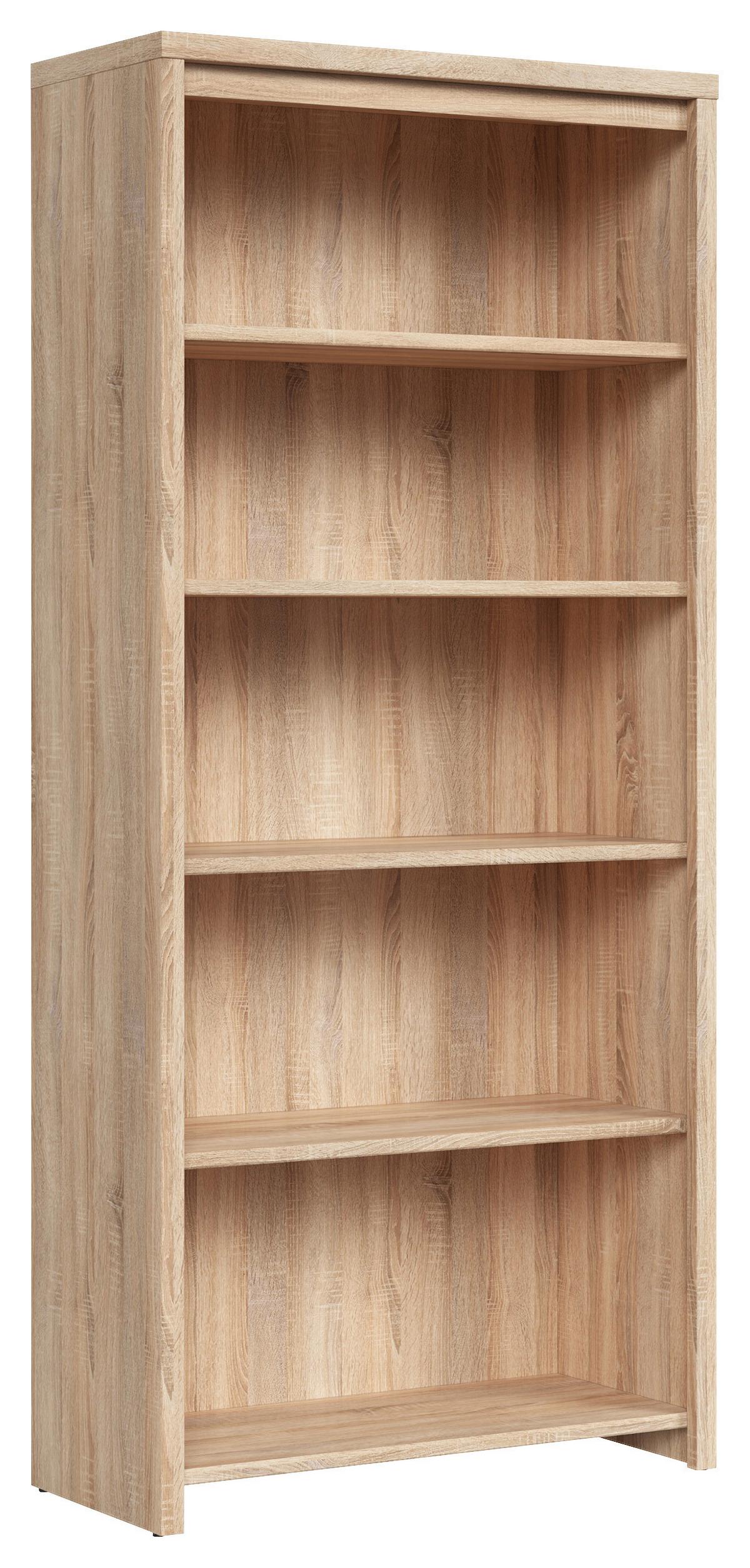 Regal Kaspian Bookshelf - Schwarz/Sonoma Eiche, Design, Holzwerkstoff (90/200,5/40,5cm)
