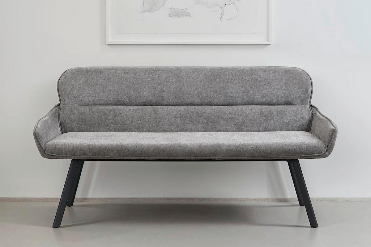 Sitzbank Rico - Dunkelgrau/Schwarz, MODERN, Metall (160/90/62cm) - MID.YOU