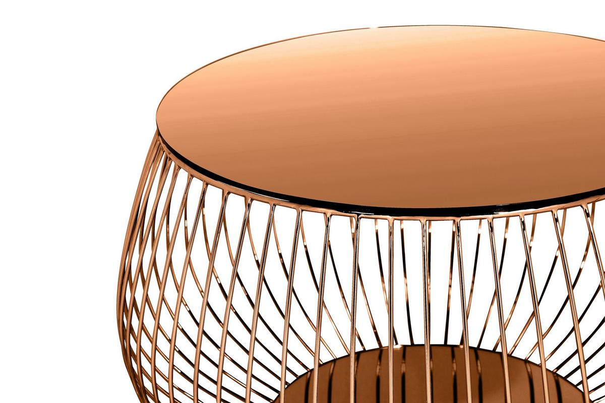 Couchtisch Roségold L: 72 cm - Roségold, Design, Glas/Metall (72/72/42cm) - Livetastic