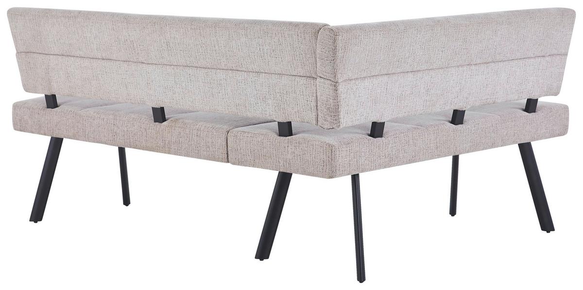 Eckbank Paros Beige, S: 150x190 cm - Beige/Schwarz, KONVENTIONELL, Textil/Metall (150/190cm) - MID.YOU