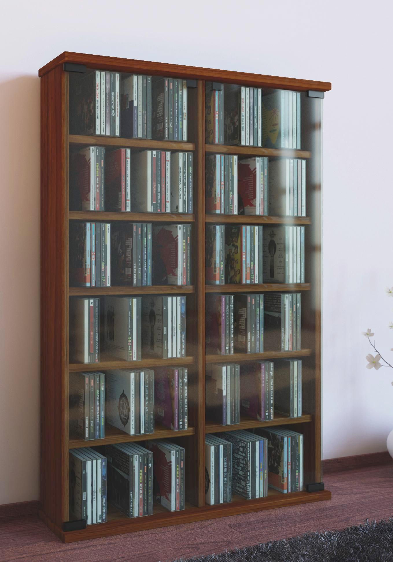 CD Regal in Kirschbaum Dekor mit Glastüren CD Regal in Kirschbaumfarben bei uns erhältlich