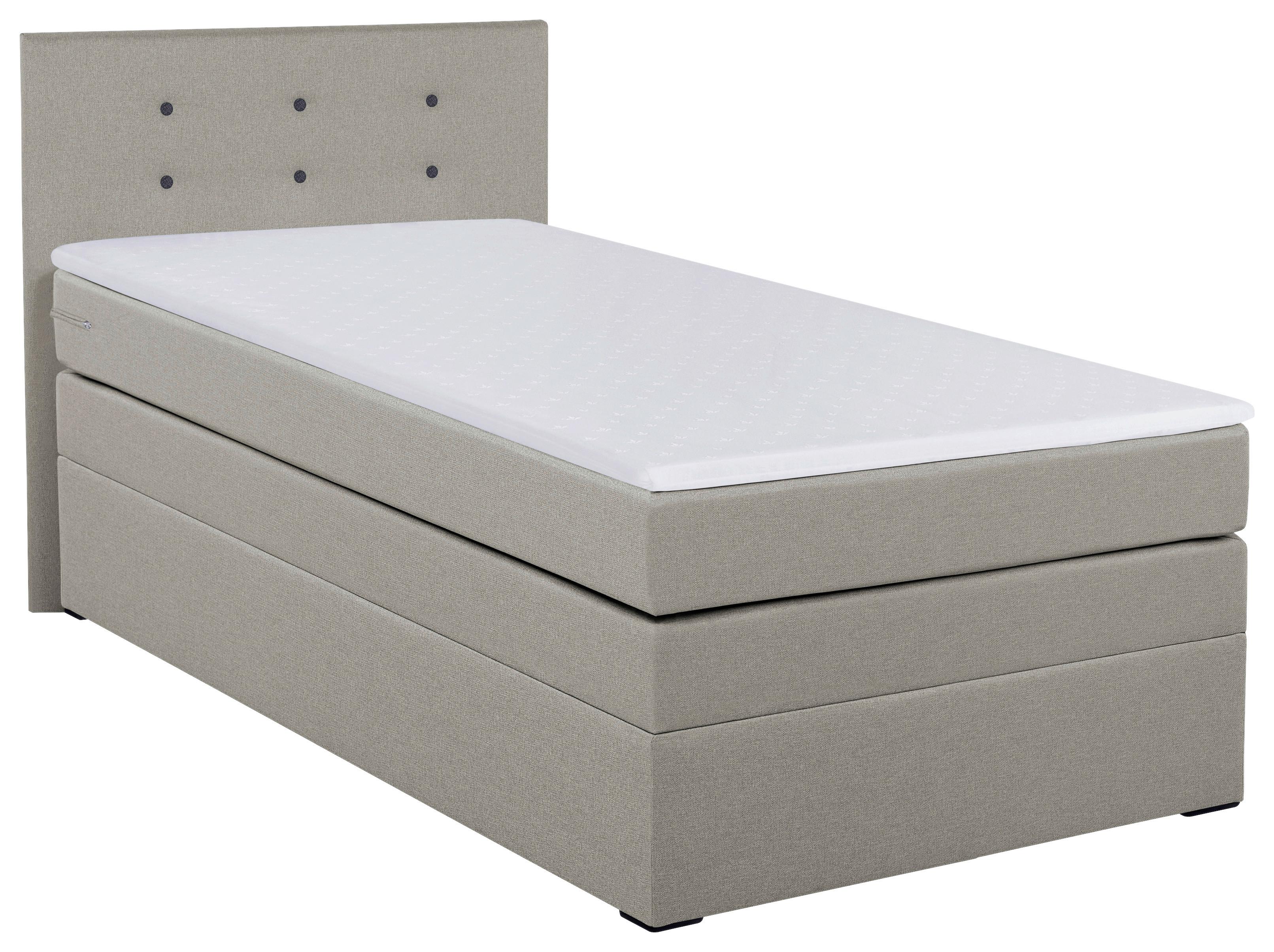 Boxspringbett Mit Bettkasten Siam Twist 90x200 Cm Beige - Beige/Schwarz, Basics, Holzwerkstoff/Textil (90/200cm)