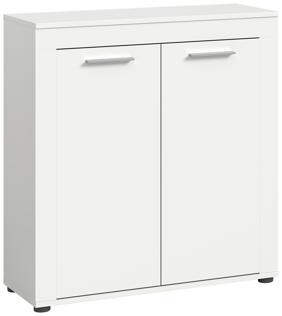 Highboard Jam Weiß B: 80 Cm - Schwarz/Weiß, Design, Holzwerkstoff (80/88/35cm) - MID.YOU