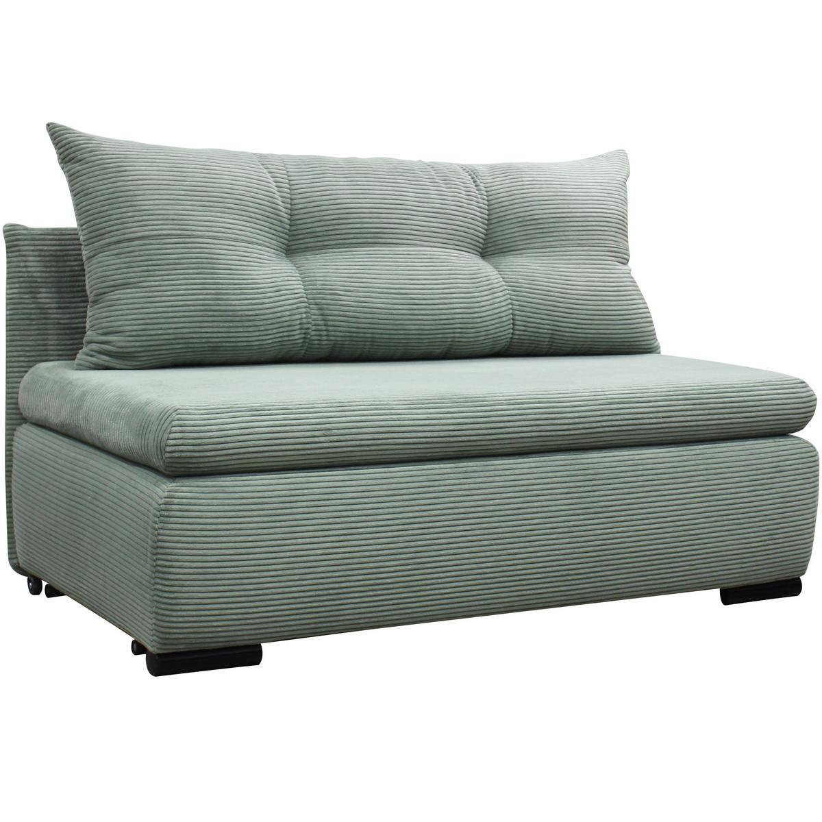 Schlafsofa mit Bettkasten Yellow B: 154cm Cord Grün - Schwarz/Grün, Design, Textil (154/93/85cm) - MID.YOU