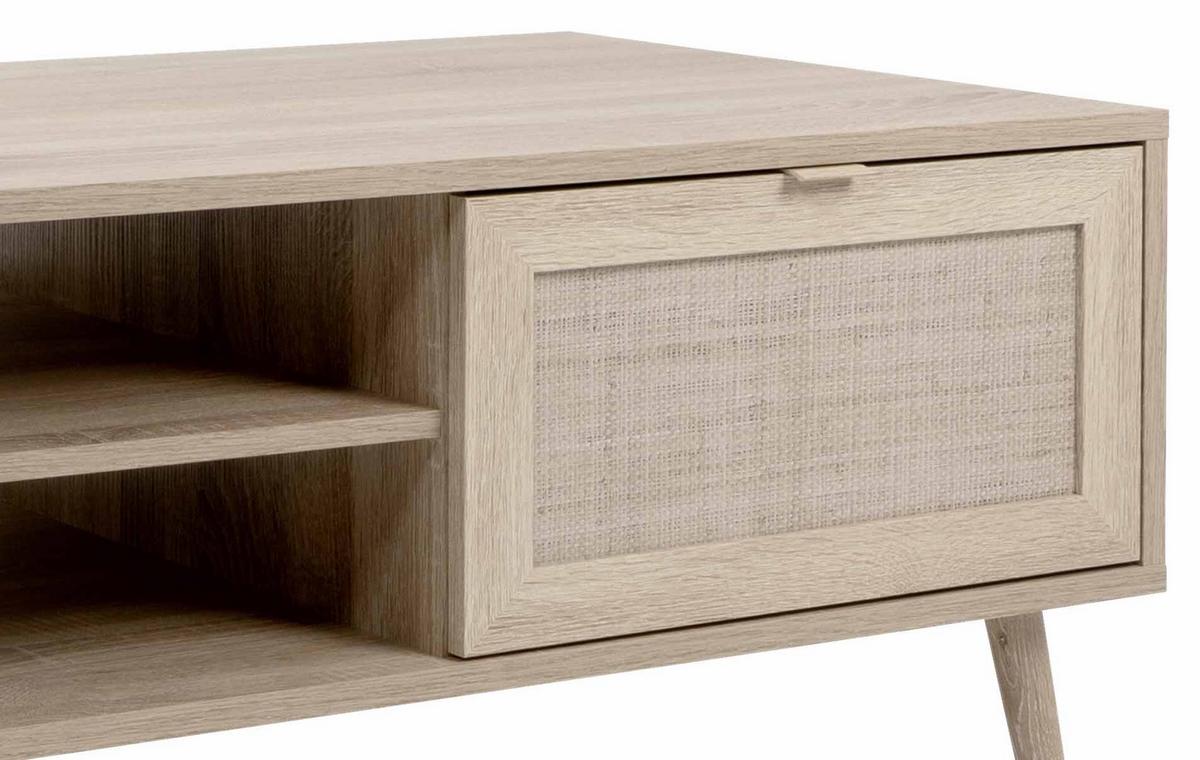 Couchtisch mit Drehtür und Fächer Bali, Eichefarben - Sonoma Eiche, Natur, Holz/Holzwerkstoff (100/60/46cm) - MID.YOU