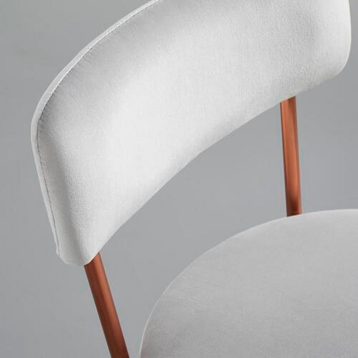 Jídelní židle PAMELA světlá šedá - světle šedá, Moderní, kov/textil (44/73/47,5cm) - Bessagi Home