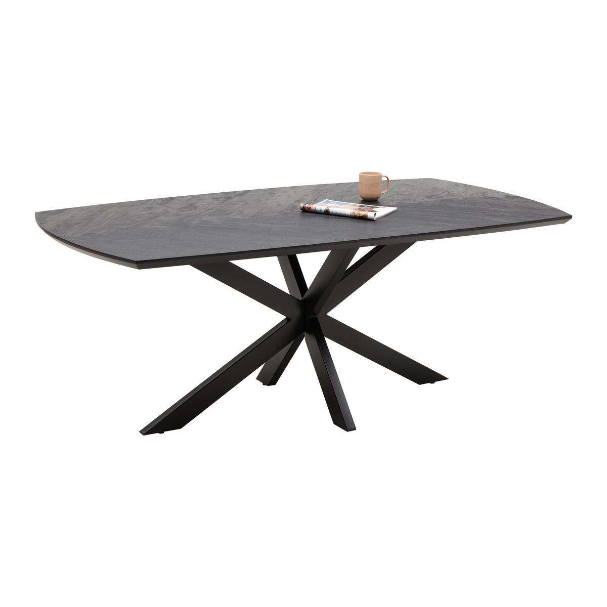 Jedálenský stôl dyha PUEBLO 180 - čierna/antracitová, Modern, kov/drevo (180/76/90cm) - Premium Living