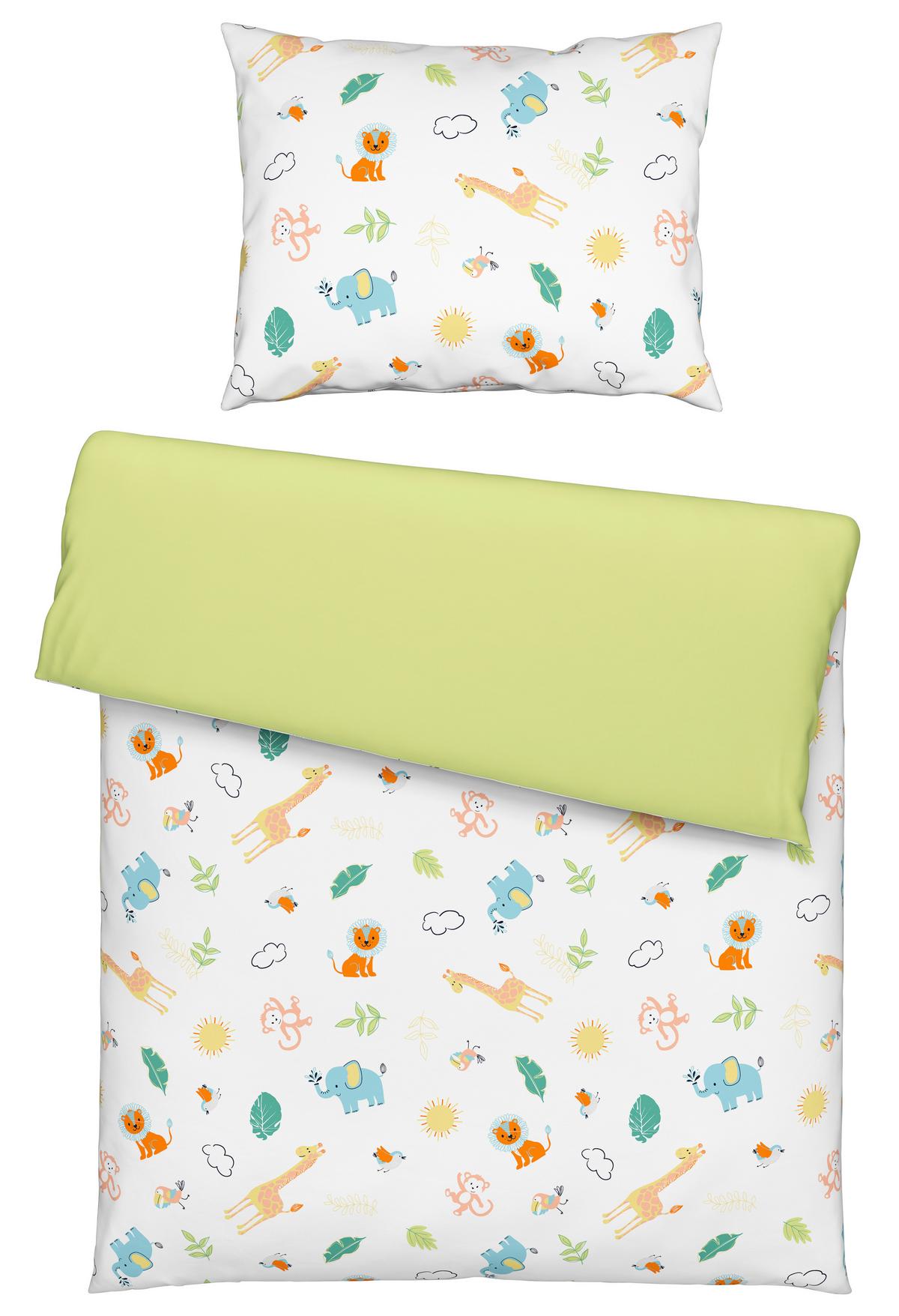 Baba Ágyneműhuzat-garnitúra Lilly - fehér/zöld, Modern, textil (100/135cm) - Luca Bessoni