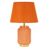 Tischleuchte Square Orange B: 28 cm - Orange, Basics, Keramik/Textil (28/44/28cm)