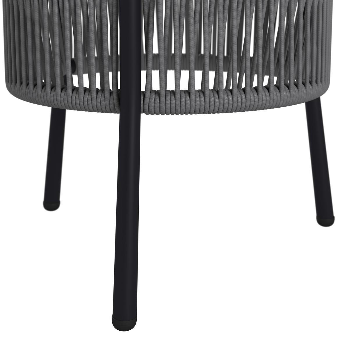 Balkonmöbel Set Capri Metall mit Kissen - Dunkelgrau/Hellgrau, MODERN, Textil/Metall - Beldano