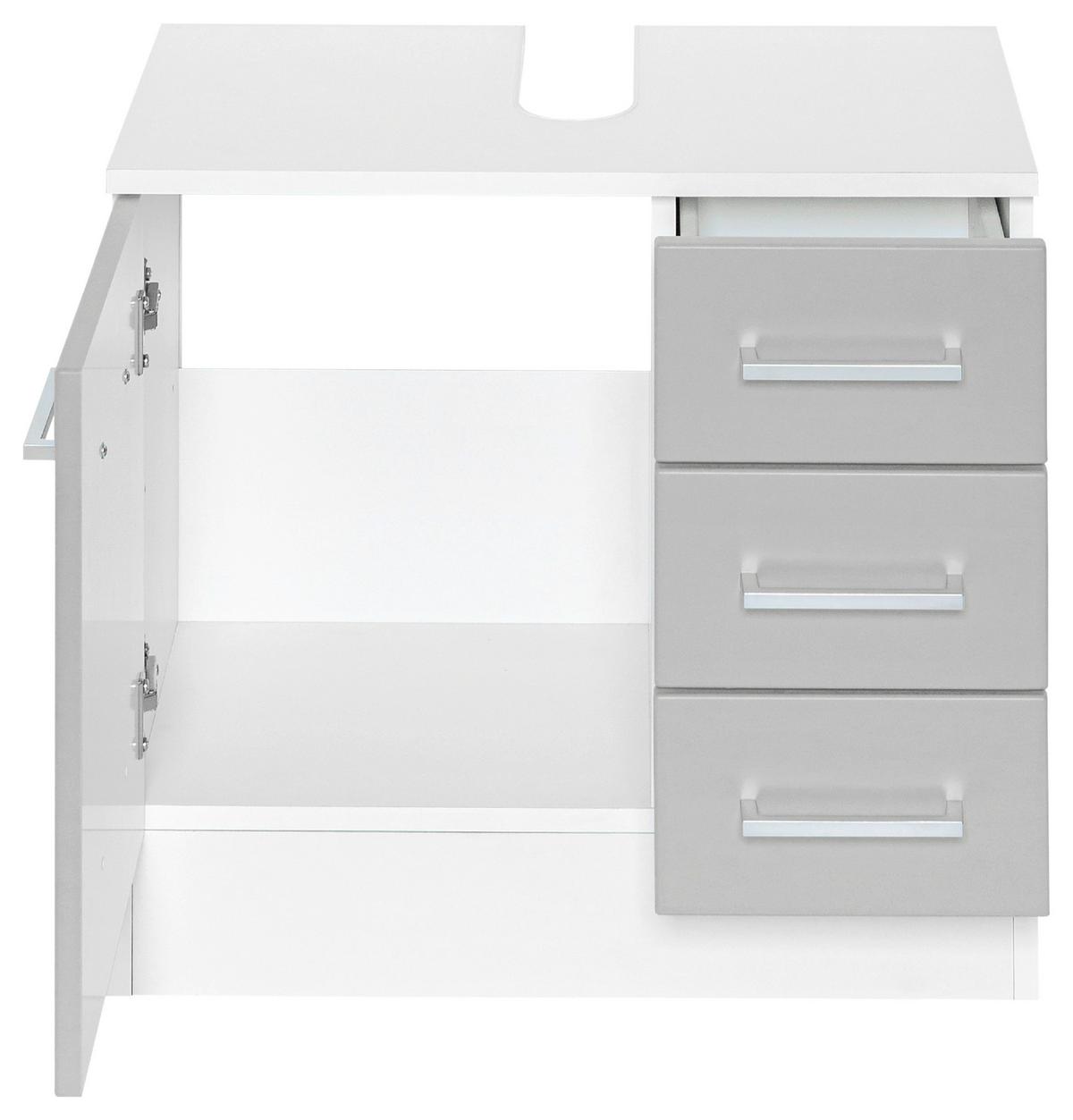 Waschbeckenunterschrank Riga Hellgrau/Weiß B: 60 cm - Hellgrau/Weiß, MODERN, Holzwerkstoff (60/56/35cm) - Held