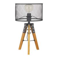 Stolní lampa SERAPHINA max. 40 Watt - černá, Moderní, kov/dřevo (30/50cm) - Bessagi Home