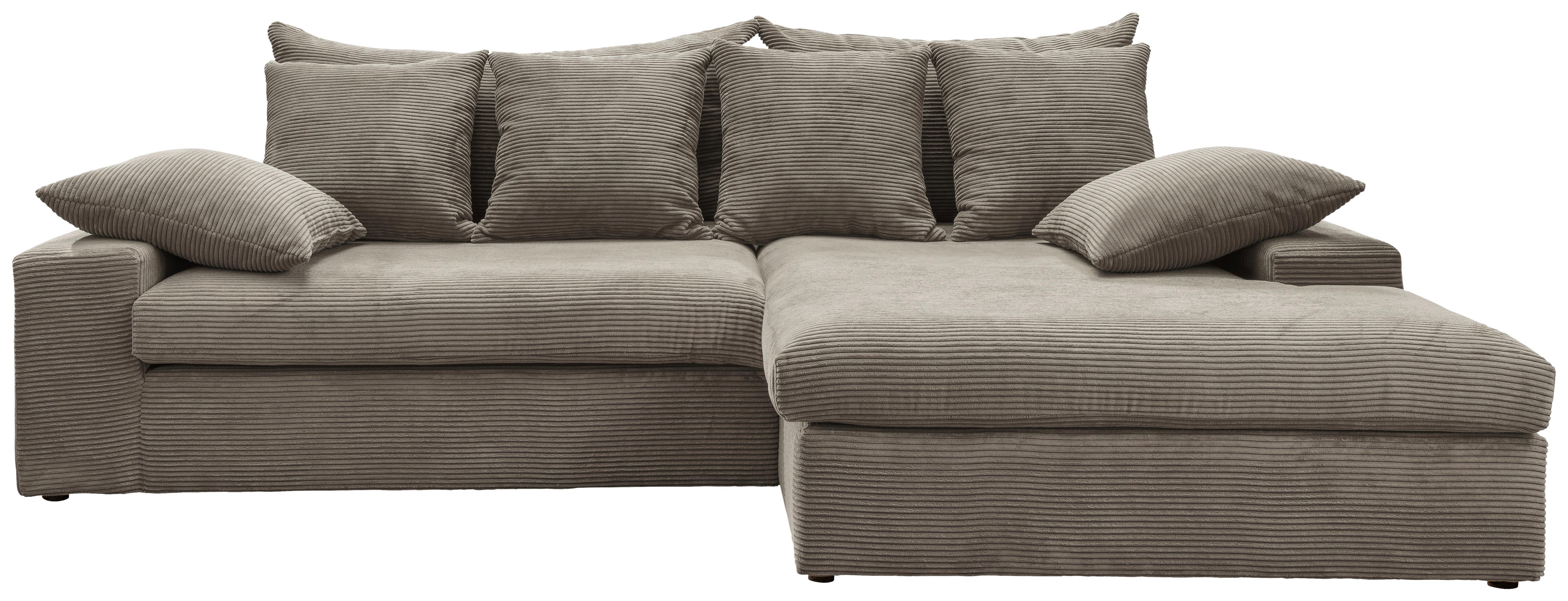 Ecksofa Avellino Graubraun S: 278/200 cm - Graubraun/Schwarz, MODERN, Textil (278/200cm) - Livetastic